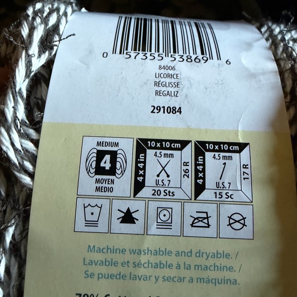 Caron Coconut Cakes Yarn 2 cakes in Licorice really soft cotton, limited edition - Picture 2 of 4